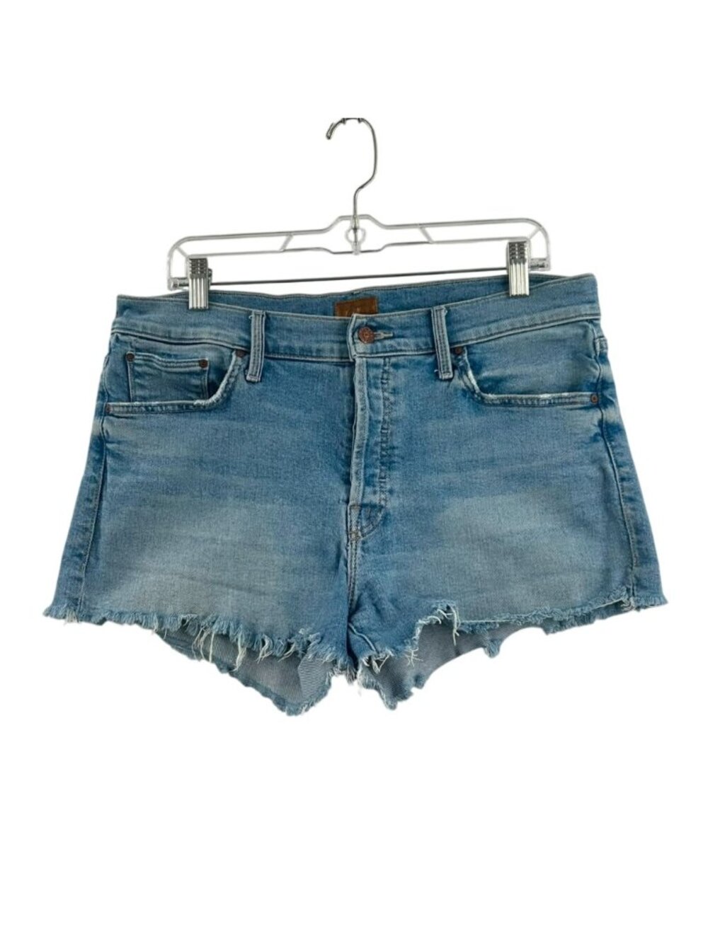 Mother The Scrapper Cut Off Fray Jean Short Womens Size 29 Denim Blue Frayed Hem